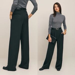 Reformation Black Wide-Leg Women's Pants Size 8